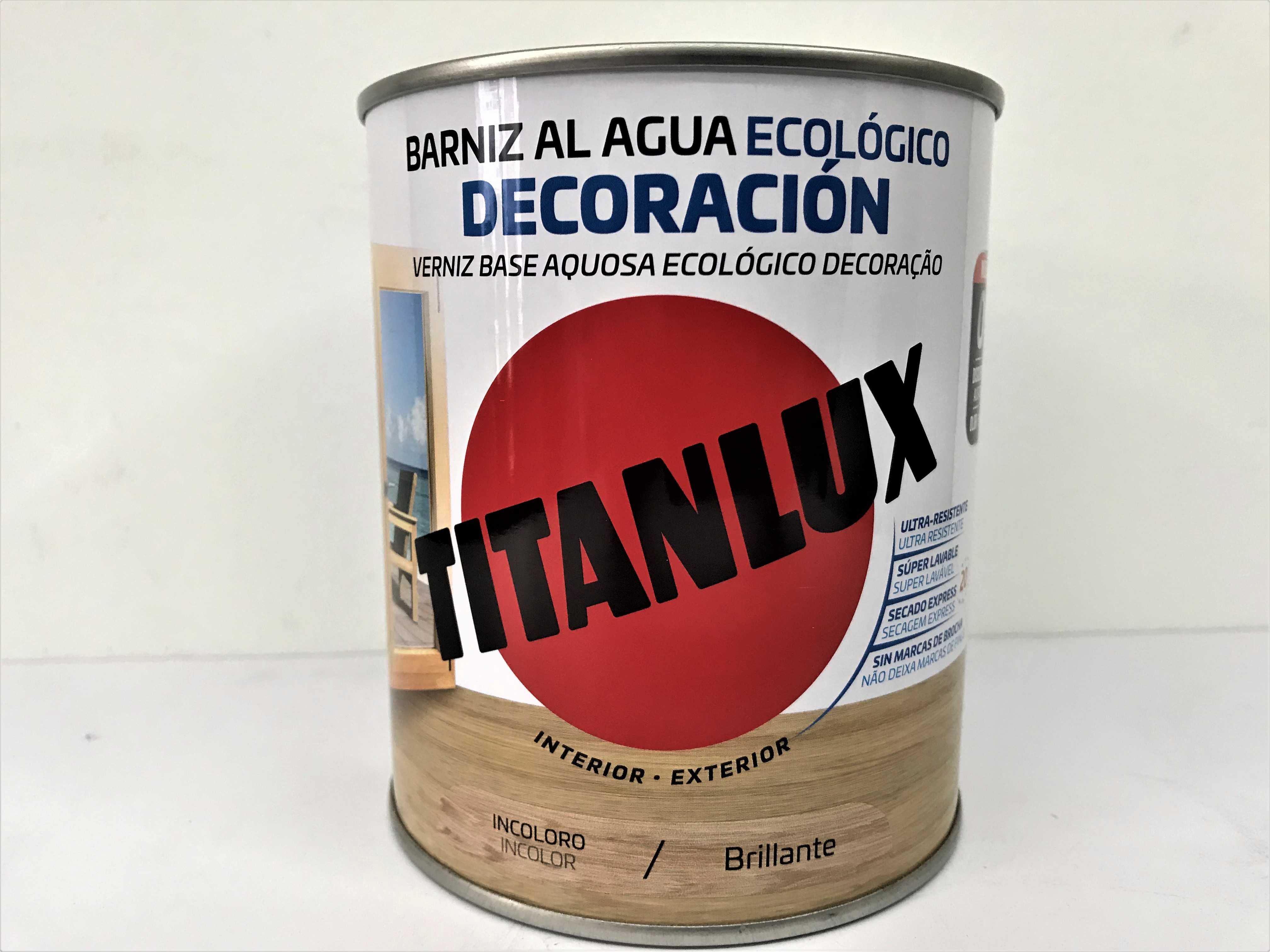Barniz sintético incoloro satinado Titanlux para superficies de madera